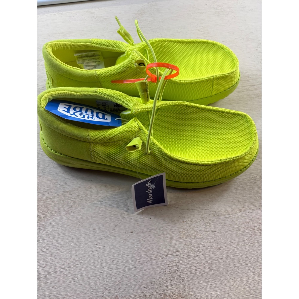Heydude Mens 11 Wally Funk Mono Lime Green Casual Shoes Slip On Loafers Mocassin